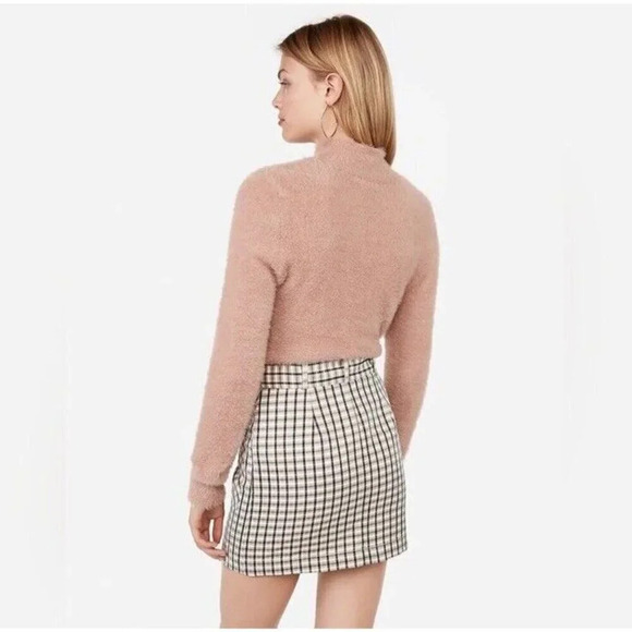 Express x Negin Mirsalehi Mock Neck Fuzzy Sweater Cozy Soft Lounge Size Large - Picture 2 of 7